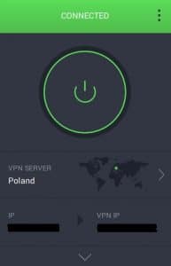 VPN sunucusuna bağlanmak için sarı düğmeye tıklayın
