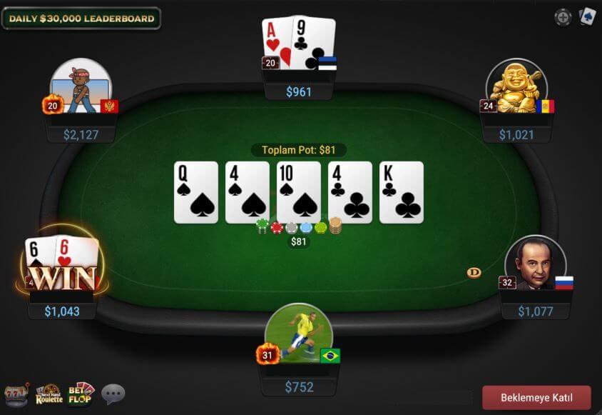 7XL Pokerdeki nakit oyunlara