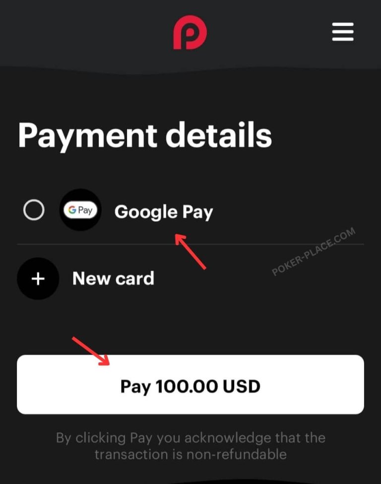 Click pay to finish